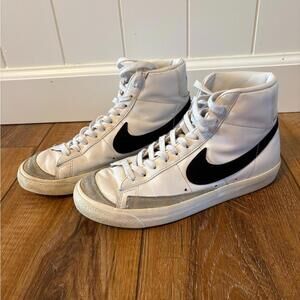 Nike White and Black High-Top Athletic Shoes
